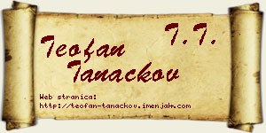 Teofan Tanackov vizit kartica
